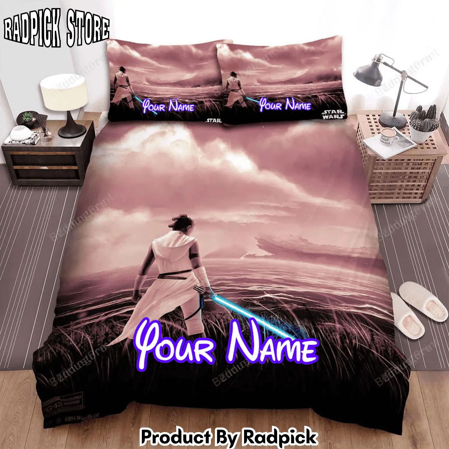 Radpick star wars episode ix the rise of skywalker the saga comes to an end movie poster bed sheets duvet cover personalized name bedding sets rp3271924